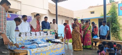 GHPS HAROHALLY government school Notebooks distribution for 42 children