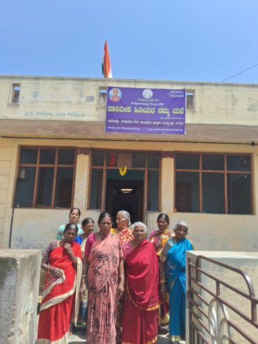 bed and pillows distributed for old age home