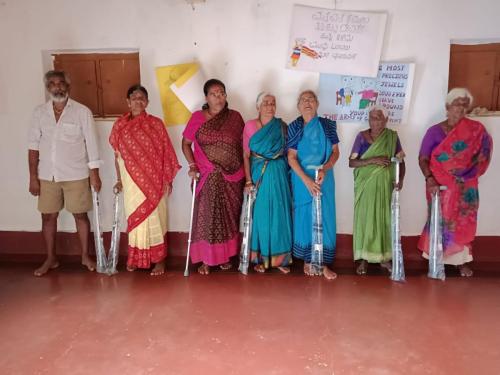 bed and pillows distributed for old age home